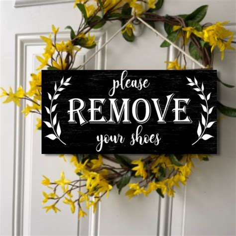 Remove Your Shoes Sign For the Front Door - Rustic | Ubuy India