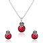 Buy Mahi Black Heart Strawberry Rhodium Plated Pendant Set for Women ...