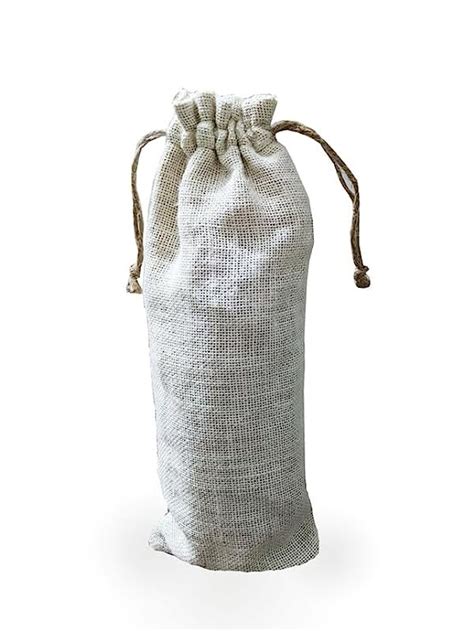Handmakers Natural Jute Wine Bottle Bag with White Color