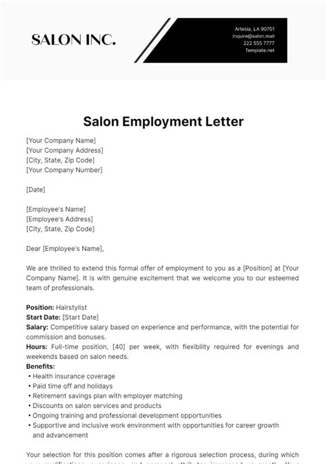 Cover Letter For Hairstylist