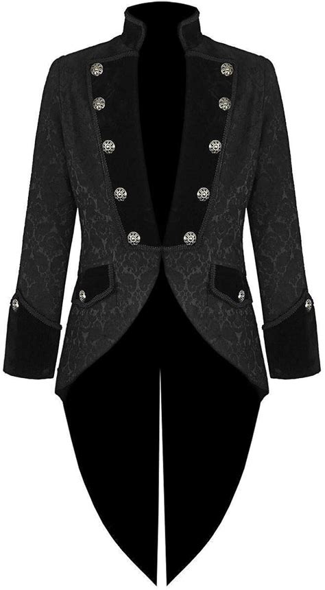 Buy Darkrock Mens Steampunk Tailcoat Jacket Velvet Gothic VTG Victorian ...