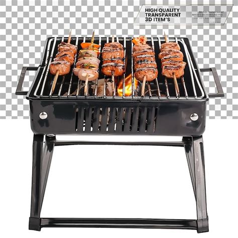 Portable grill a small grill for outdoor cooking on transparent ...