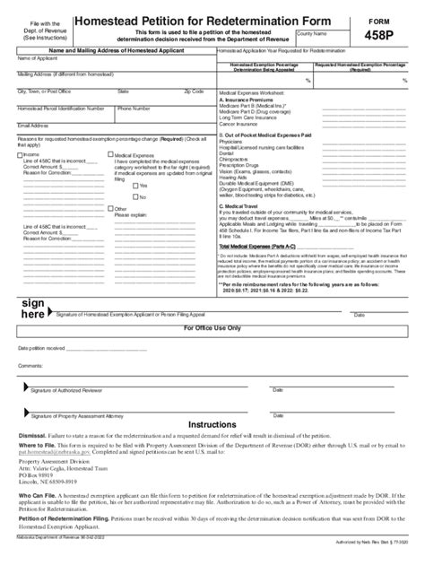 Fillable Online Homestead Petition for Redetermination Form Fax Email ...