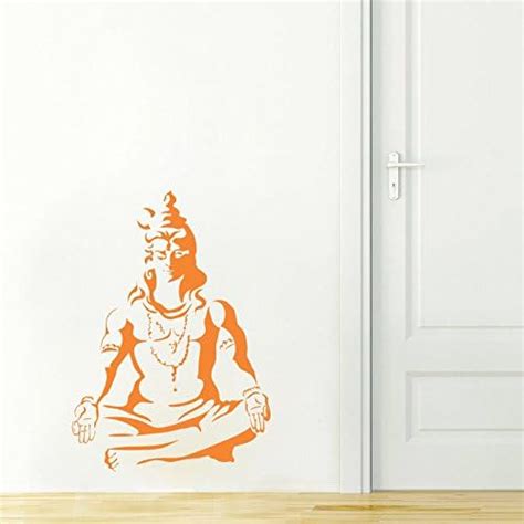 Decals Design 'Lord Shiva Om Meditating' Wall Sticker (PVC Vinyl, 50 cm ...