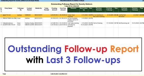 Payment Outstanding Follow-ups and Reminder Module in Tally Prime 6.2 ...