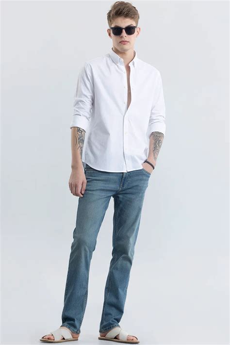 Buy Men's Snitch ClassicContour Plain White Shirt Online | Snitch – SNITCH