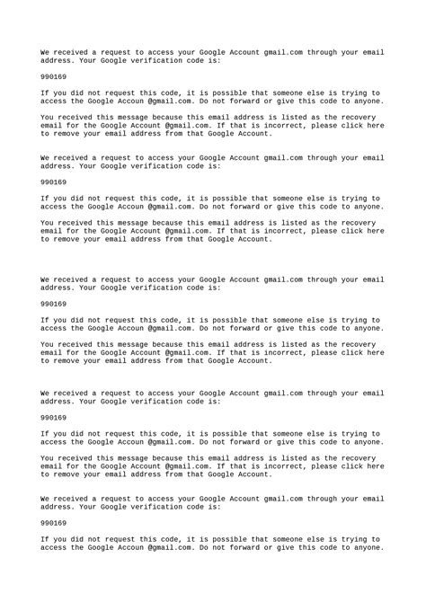 Any123456 - qwsa - We received a request to access your Google Account ...