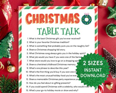 Christmas table talk christmas icebreaker christmas conversation game ...