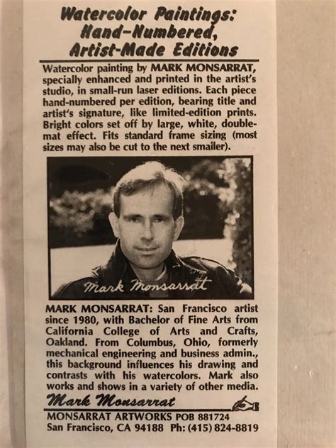 Vintage San Francisco Prints. Mark Monsarrat Watercolor Prints. San ...