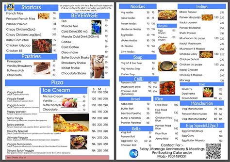 Menu at Blue Night, India