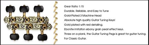 Mr.Power Classical Guitar Tuners Machine Heads 3+3 Set Tuning Keys ...