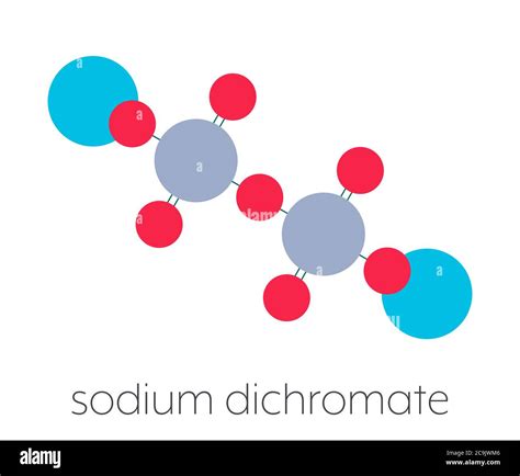 Sodium dichromate, chemical structure. Stylized skeletal formula ...