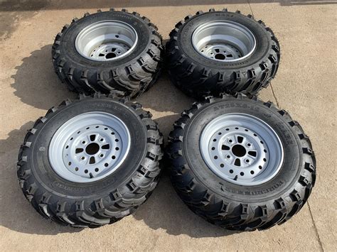 FRONT & REAR 12 INCH ATV RIMS TYRES SET 4 YAMAHA BIGBEAR 350 400 KODIAK 450