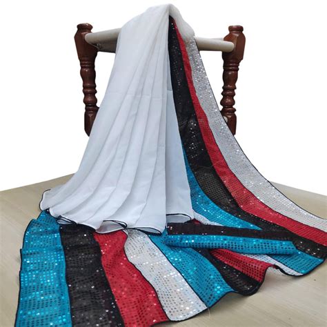 Adorning White-Multi Colored Party Wear Embroidered Georgette Half ...