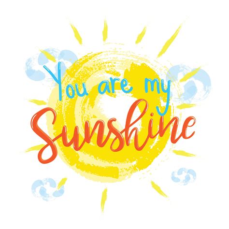 You are My Sunshine.Inspirational Quote.Hand Drawn Illustration with ...