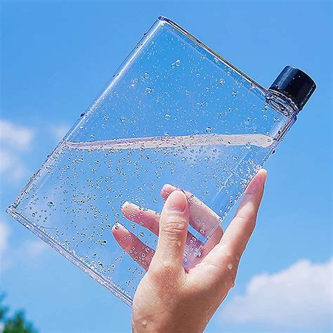 Buy Clear Reusable Slim Flat Water Bottle 420ML Portable - Fits in ...