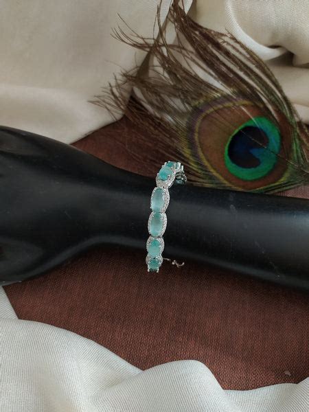 Delicate Sparkle of Silver Plated Zircon Chain Bracelets (Mint & Baby ...