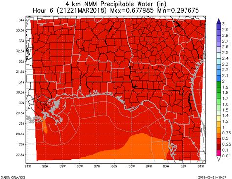 WRF NMM 4KM Precipitable Water
