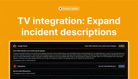 TV Integration: Expand incident descriptions | StatusGator