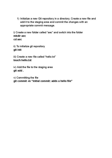AEC Git and Git Hub Commands - Initialize a new Git repository in a ...