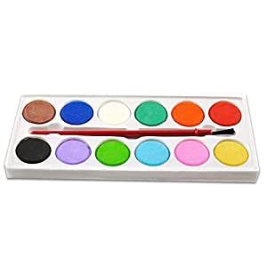 kiryu Painting Water Color Kit - 12 Shades and Paint Brush (13 Pcs ...