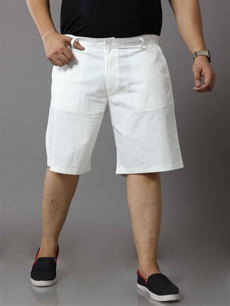 Buy White Shorts Men's Plus Size Online - Guniaa