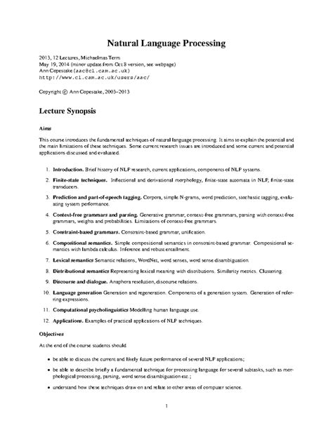 Natural Language Processing - Natural Language Processing 2013, 12 ...