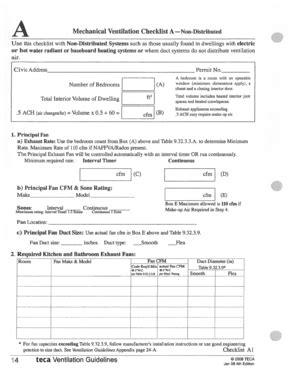 Mechanical Ventilation Checklist ANon-Distributed Rate - Fill and Sign ...