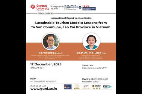 International Expert Lecture Series : Sustainable Tourism Models GUNI