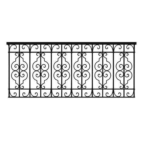 Black Iron Balcony Railing with Hand-Forged C-Scroll Pattern
