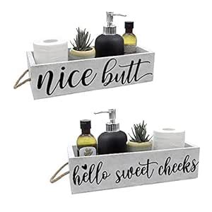 cocomong Nice Butt Bathroom Decor Box 2 Sides, Toilet Paper Holder ...