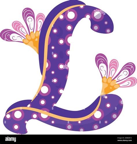Isolated colored letter L with floral ornaments Typography fonts Vector Stock Vector Image & Art ...