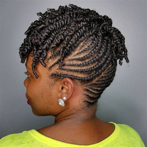 75 Inspiring Natural Hairstyles for Short Hair | Flat twist updo ...