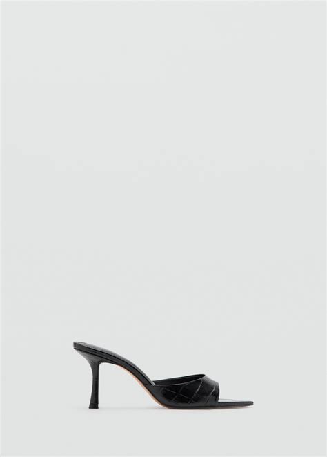 Croc-effect heeled sandals - Women | MANGO Singapore