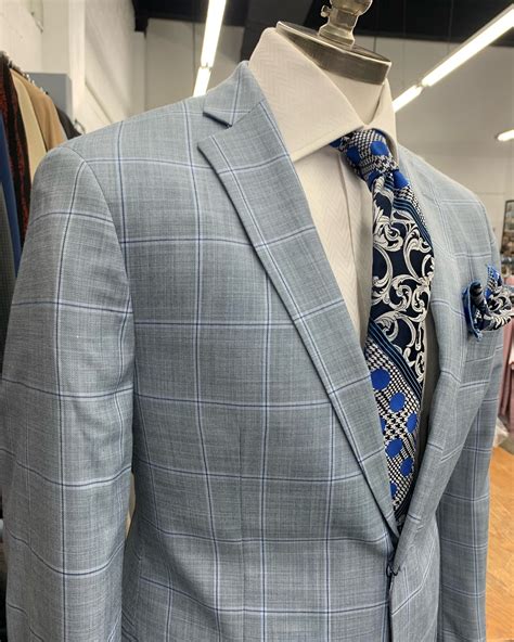 Giorgio Fiorelli Light Blue Window Pane Suit – Stark and Legum