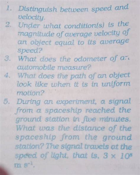 1. Distinguish between speed and velocity. | Filo