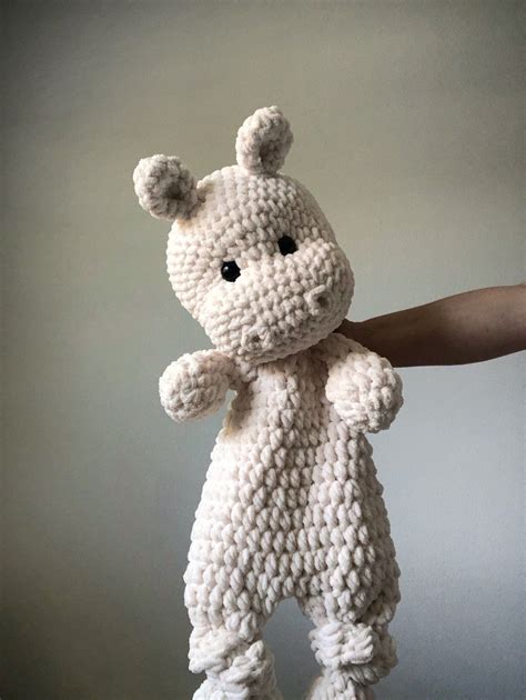 Extra large hippo snuggler extra large hippo lovey crochet etsy crochet ...