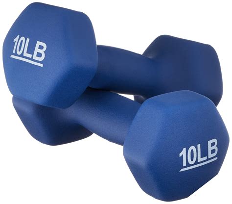 Amazon Basics Neoprene Dumbbell Hand Weights, 10 Pound, Pair, Navy Blue ...