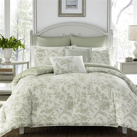 Laura Ashley Home - King Size Comforter Set, Reversible Cotton Bedding ...