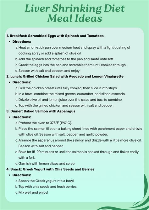 Liver Shrinking Diet Meal Ideas (Updated 2025)