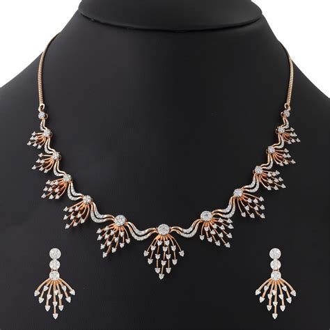 Buy Opulent Radiance Diamond Necklace Set ONS22016-D200R1B Online at ORRA.