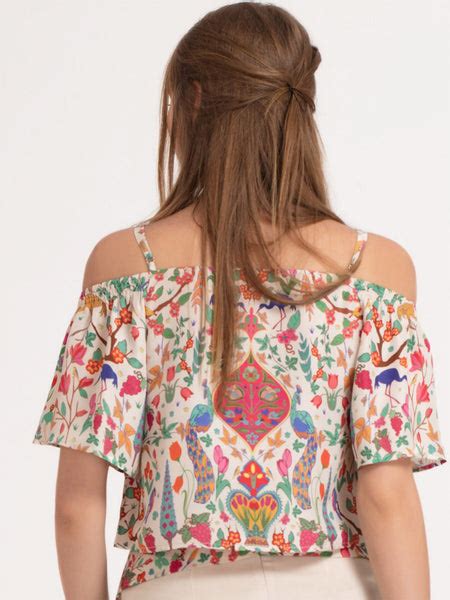 Peacock Off Shoulder Top | Buy tops online – Shaye India