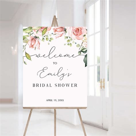 Floral Welcome Sign Template for Bridal Shower Decor - LittleSizzle