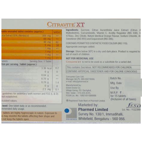 Citravite XT Orange Chewable Tablet 15's | Uses, Side Effects, Price ...