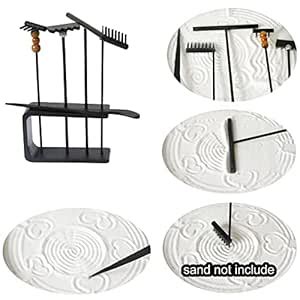 Mini Black Zen Garden Rake – Japanese Bamboo Table Top Rock Sand Garden ...