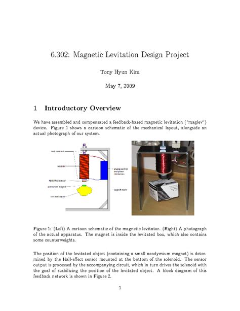Report - 6: Magnetic Levitation Design Project Tony Hyun Kim May 7 ...