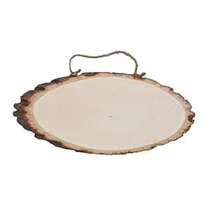 Little Birdie Wooden Natural Bark Oval with Rope - 37.5X17cm : Amazon ...