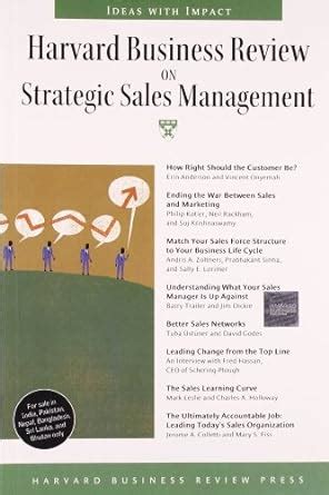 Buy Harvard Business Review on Strategic Sales Management Book Online ...