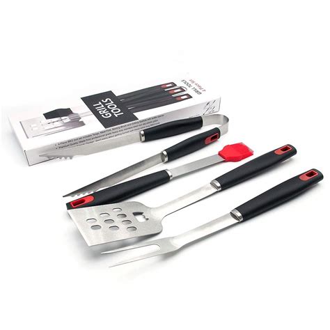 Barbeque Grill Tool Set of 4, Portable BBQ Multi Tool Multipurpose ...