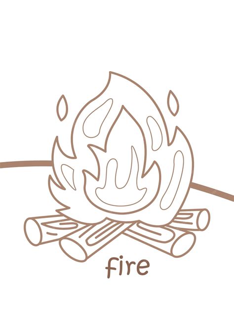 Fire Flame Coloring Page
